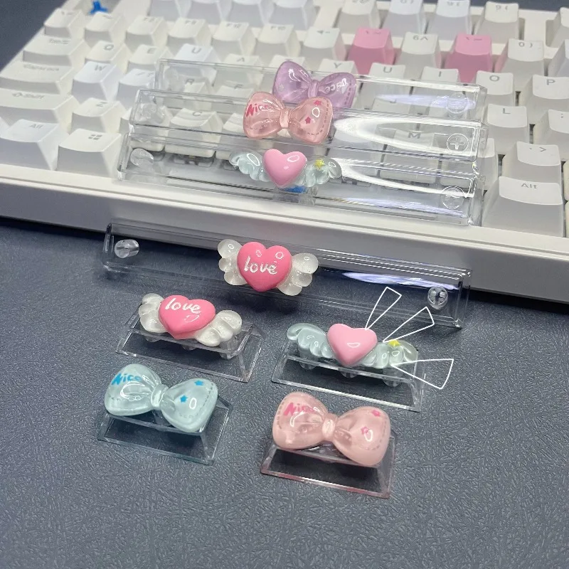 Teclas personalizadas con alas de amor, teclas espaciales transparentes, entrada 6.25U 2.25U, perfil de cereza, teclas decorativas, Teclado mecánico - imagen 4