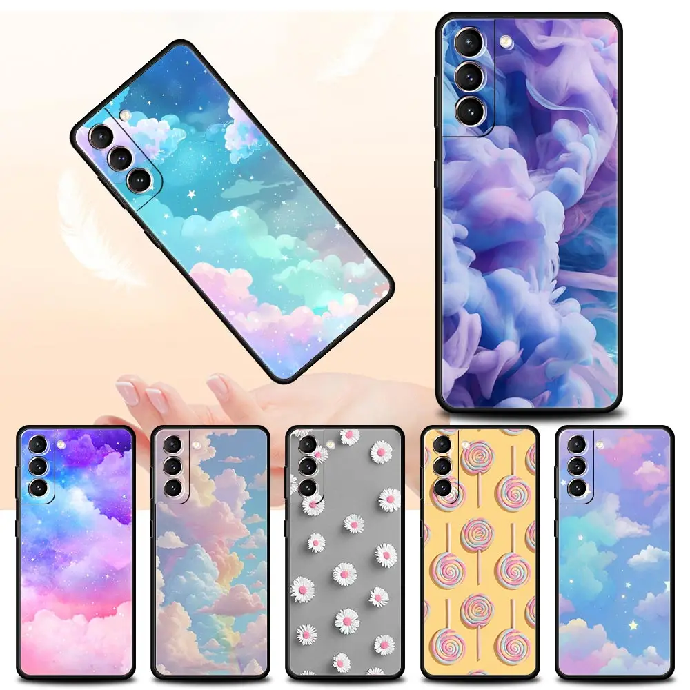 Funda de teléfono flotante con mural de caramelo líquido para Samsung Galaxy S24 S23 S22 Ultra S20 S21 FE 5G S10 S9 Plus S10E S8 S7 Edge, funda suave