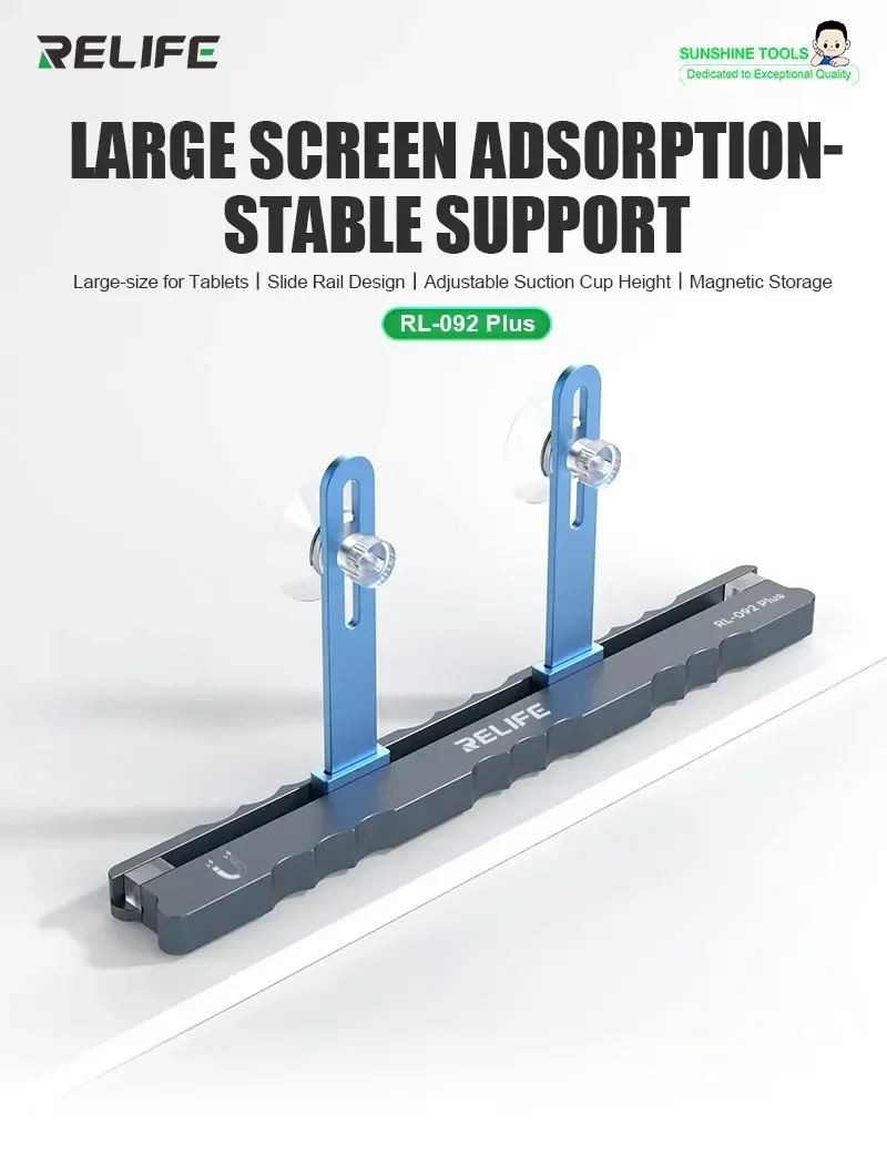 RELIFE RL-092 ventosa ajustable soporte de riel deslizante de almacenamiento magnético soporte para tableta portátil teléfono pantalla eliminación de batería - imagen 3
