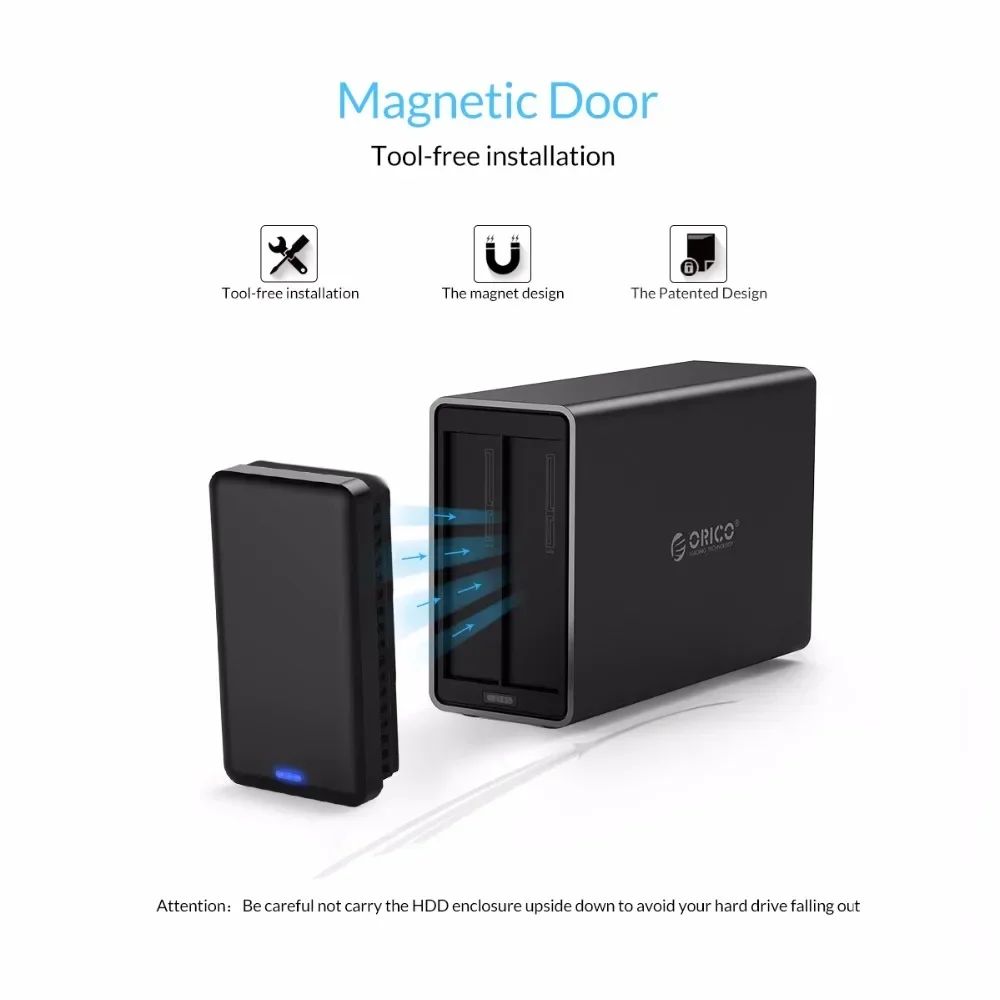 ORICO Dual Bay 3,5 pulgadas USB 3,0 HDD estación de acoplamiento carcasa de disco duro externo de aluminio 5Gbps compatible con UASP HDD funda para PC - imagen 5