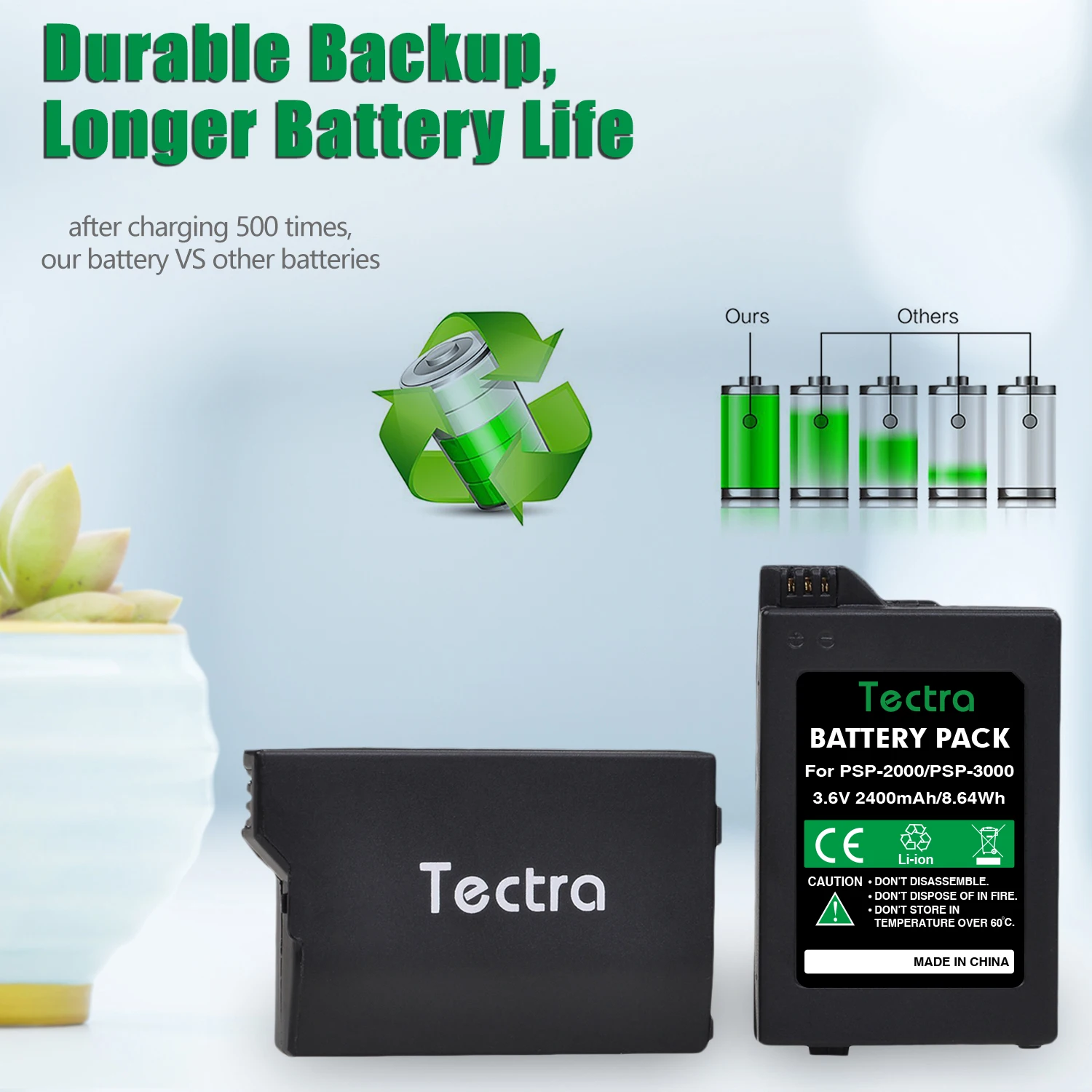 Batería de repuesto de 10 piezas, 2400mAh, 3,6 V, PSP-3000 para Sony PSP-2000, PSP-3002, mando portátil para PlayStation - imagen 4