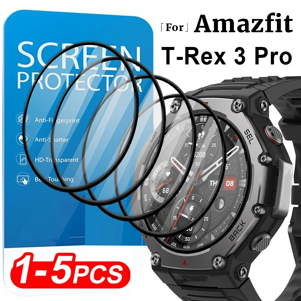 1-5 uds Protector de pantalla 9D para Amazfit t-rex 3 Pro reloj inteligente al aire libre película protectora transparente Full HD suave para T-Rex3 no de vidrio