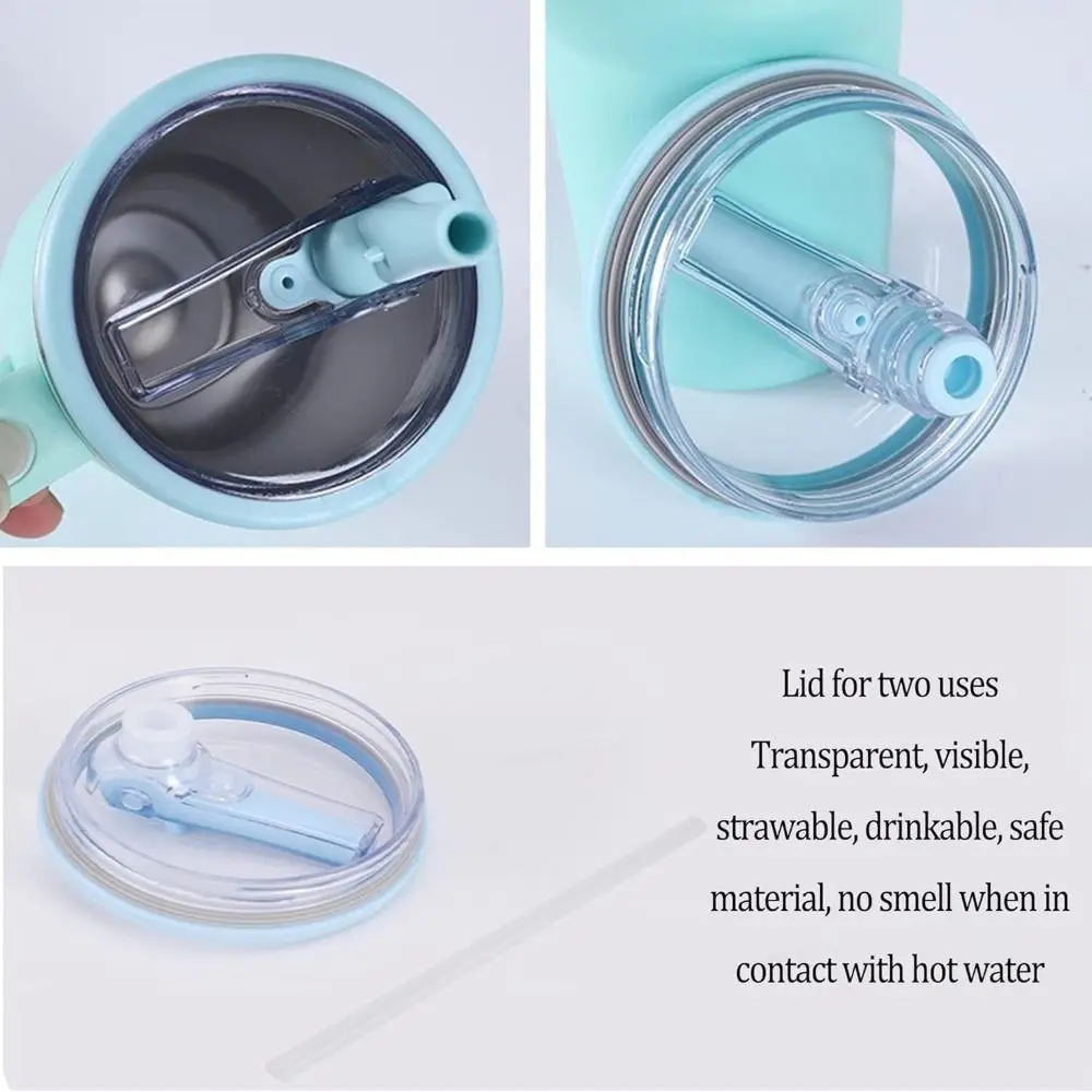 Cubierta de paja de 40oz para taza/taza de vaso, tapas de copa de hielo reutilizables a prueba de derrames y resistentes a salpicaduras - imagen 3