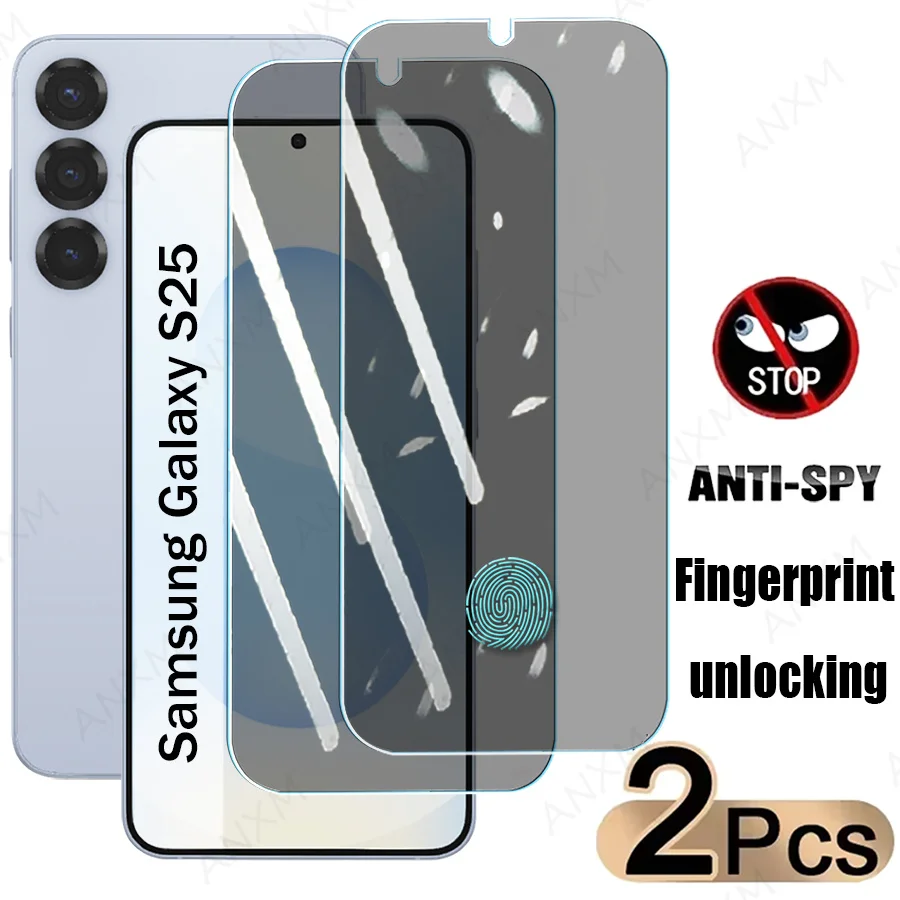 Película protectora de pantalla de privacidad para Samsung Galaxy S21 S22 S23 S24 S25 Plus, vidrio templado protector antiespía Ultra Edge, 2 uds. - imagen 2