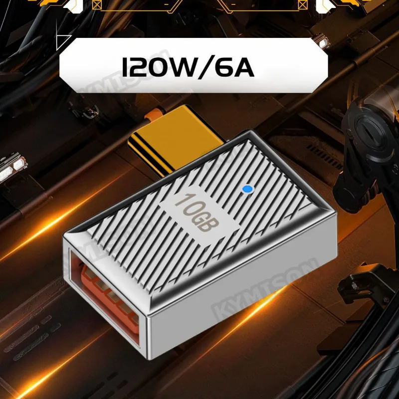 Adaptador OTG tipo C a USB 3,1 de 10Gbps, convertidor de datos USB C macho a USB A hembra, carga rápida de 120W para MacBook Pro, Samsung y Xiaomi - imagen 4