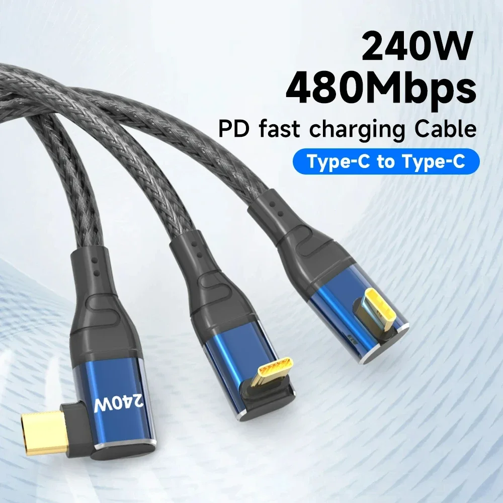 Cable cargador tipo C a USB C para MacBook Pro, Cable de datos de carga rápida, 5A, 240W, PD 3,1, 140W, 100W, QC4.0, Samsung y Huawei - imagen 2