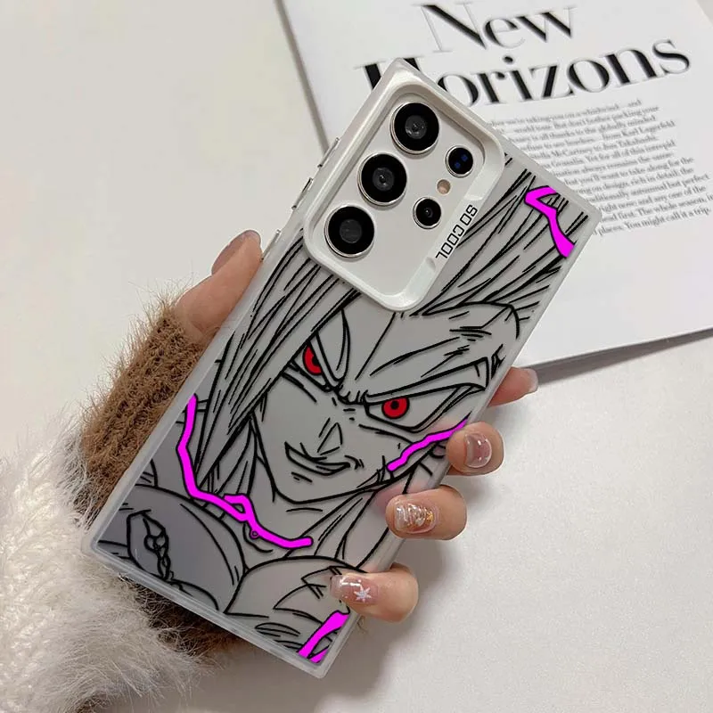 D-Dragon Ball Cool Son Goku Art para Samsung Galaxy S25 S24 S23 S22 S21 Ultra Plus funda plateada colorida para teléfono - imagen 3