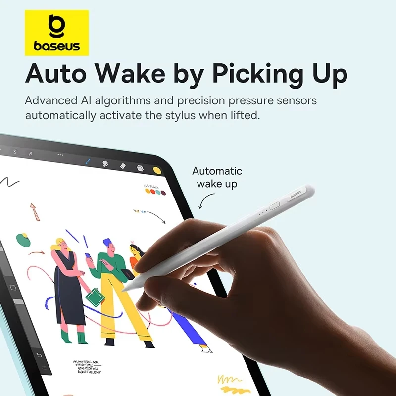 Baseus lápiz óptico de tercera generación para iPad Pro lápiz óptico de carga con cable versión de sensibilidad de inclinación activa para iPad 10 iPad Air 4 iPad Air 5