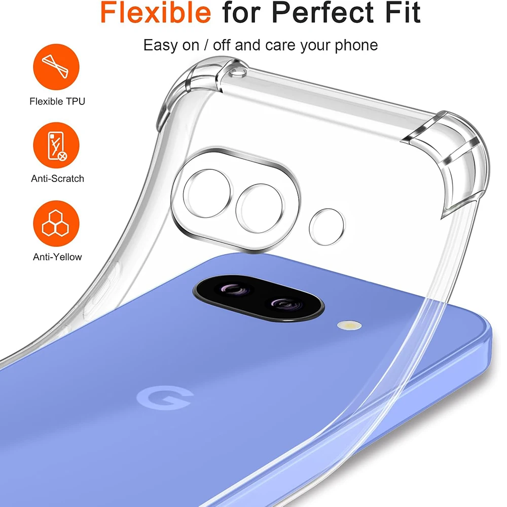 Funda blanda de silicona transparente a prueba de golpes para Google Pixel 9 9a 8 8a 7 7a 6 6a 5 5a Pro XL cubierta trasera transparente ultrafina carcasa de TPU - imagen 5