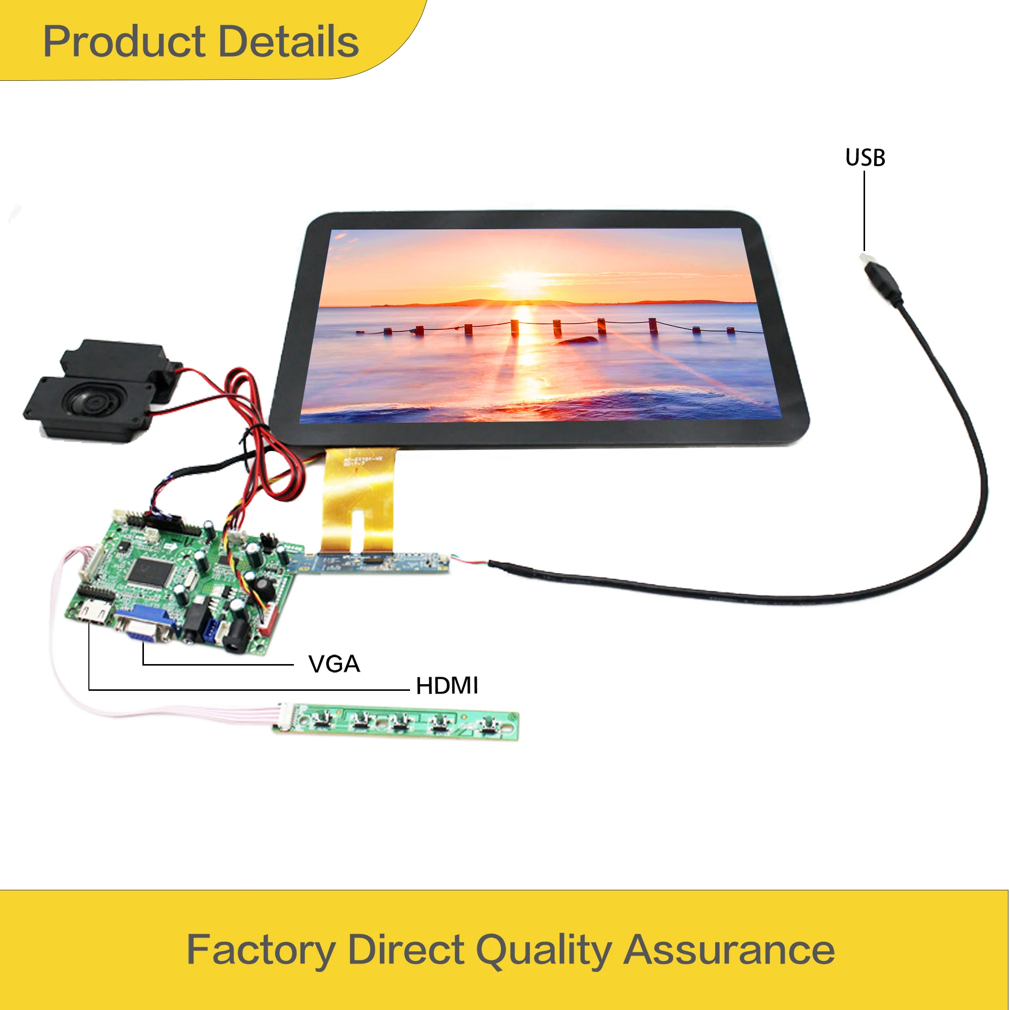 LESOWN-Módulo de pantalla secundaria pequeña para equipo médico y PC, pantalla táctil capacitiva de 12,1 pulgadas, IPS, HDMI, LCD, 1280x800 - imagen 2