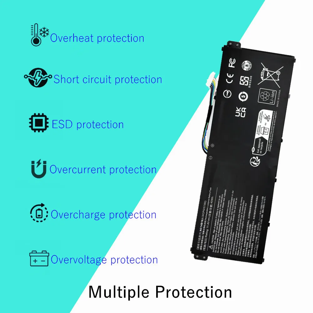 Batería del ordenador portátil para Acer Aspire: E3-721 E5-771 E5-771G ES1-311 ES1-511 ES1-512 ES1-711 ES1-711G R3-131T R7-371T V3-111 - imagen 3