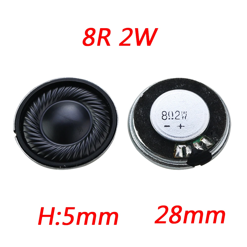 2 uds Mini altavoz fino 8 Ohm 2 vatios 2W 8R diámetro del altavoz 20MM 23MM 28MM 36MM 40MM 2CM 2,3CM 2,8CM 3,6CM espesor 5MM 4,5MM - imagen 4