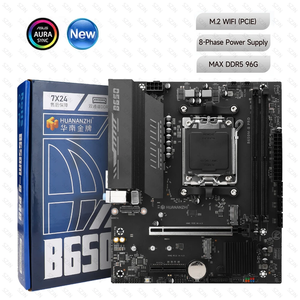 Placa base B650 AM5 Socket ARGB Extend Supoort Ryzen 7000-9000 NVME 4,0 módulo de fuente de alimentación de 8 opciones múltiples