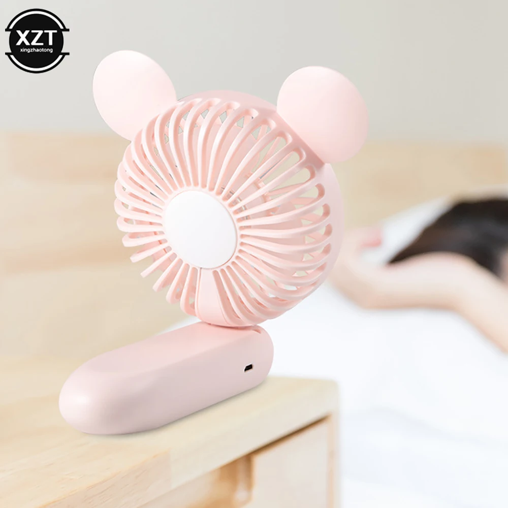 Mini ventilador portátil de ratón, dispositivo de mano recargable por USB, bonito, para viaje al aire libre, Camping, casa, 800mah - imagen 3