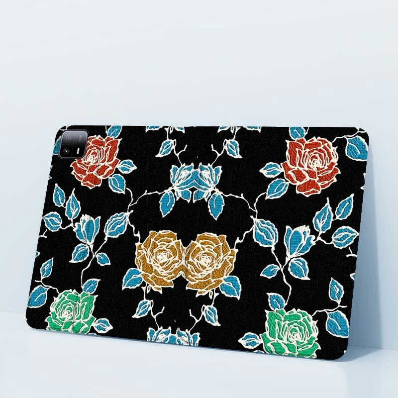 Arte Retro crisantemo rosa para Xiaomi Redmi Mi Pad 2 4 5 6 6s 7 8 11 12,5 12,4 11,2 8,7 SE Pro Plus Max funda para tableta - imagen 4