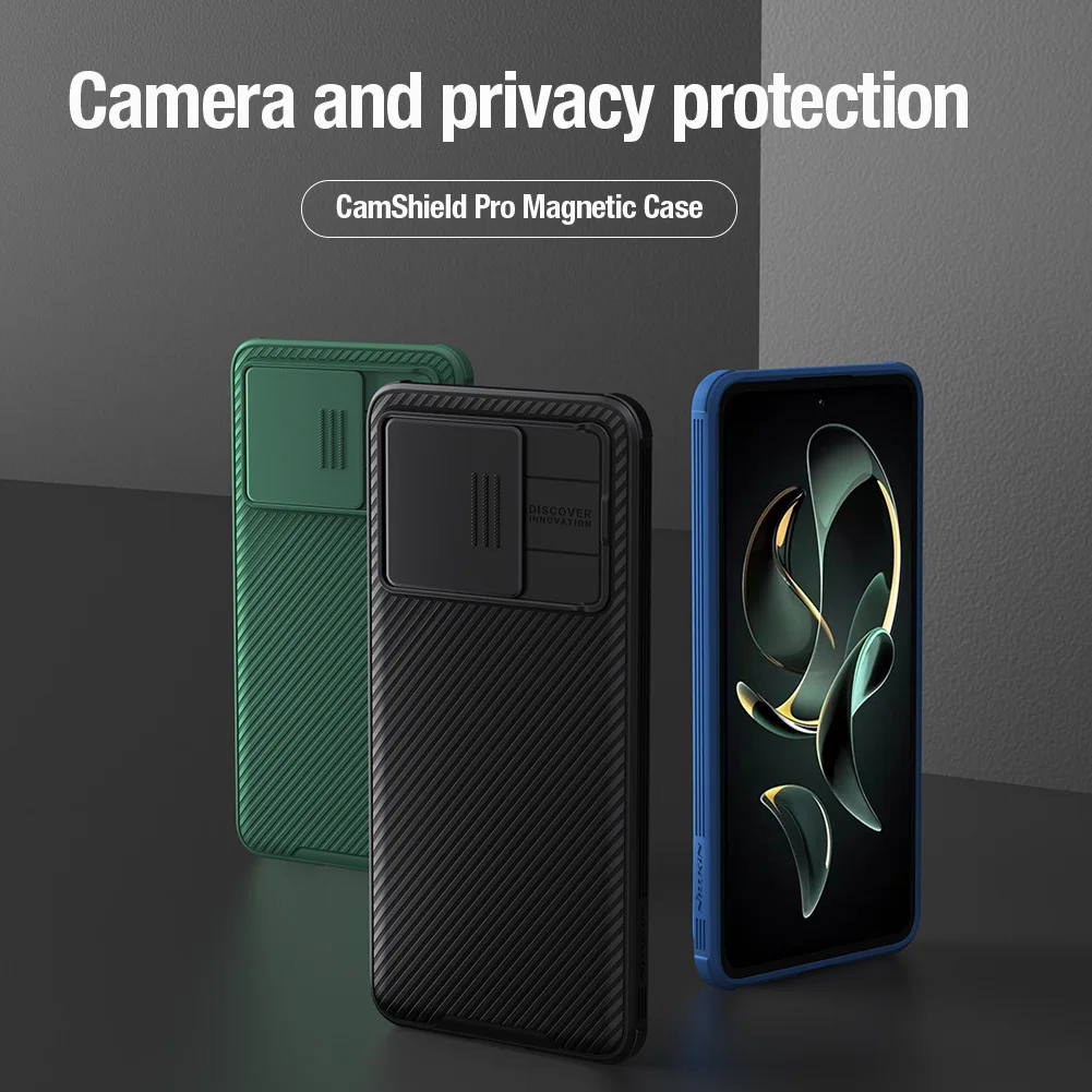 Para Xiaomi mi 13t Pro funda NILLKIN fundas deslizantes funda protectora de lente cubierta antideslizante para Xiaomi mi 13t cubierta negra - imagen 2