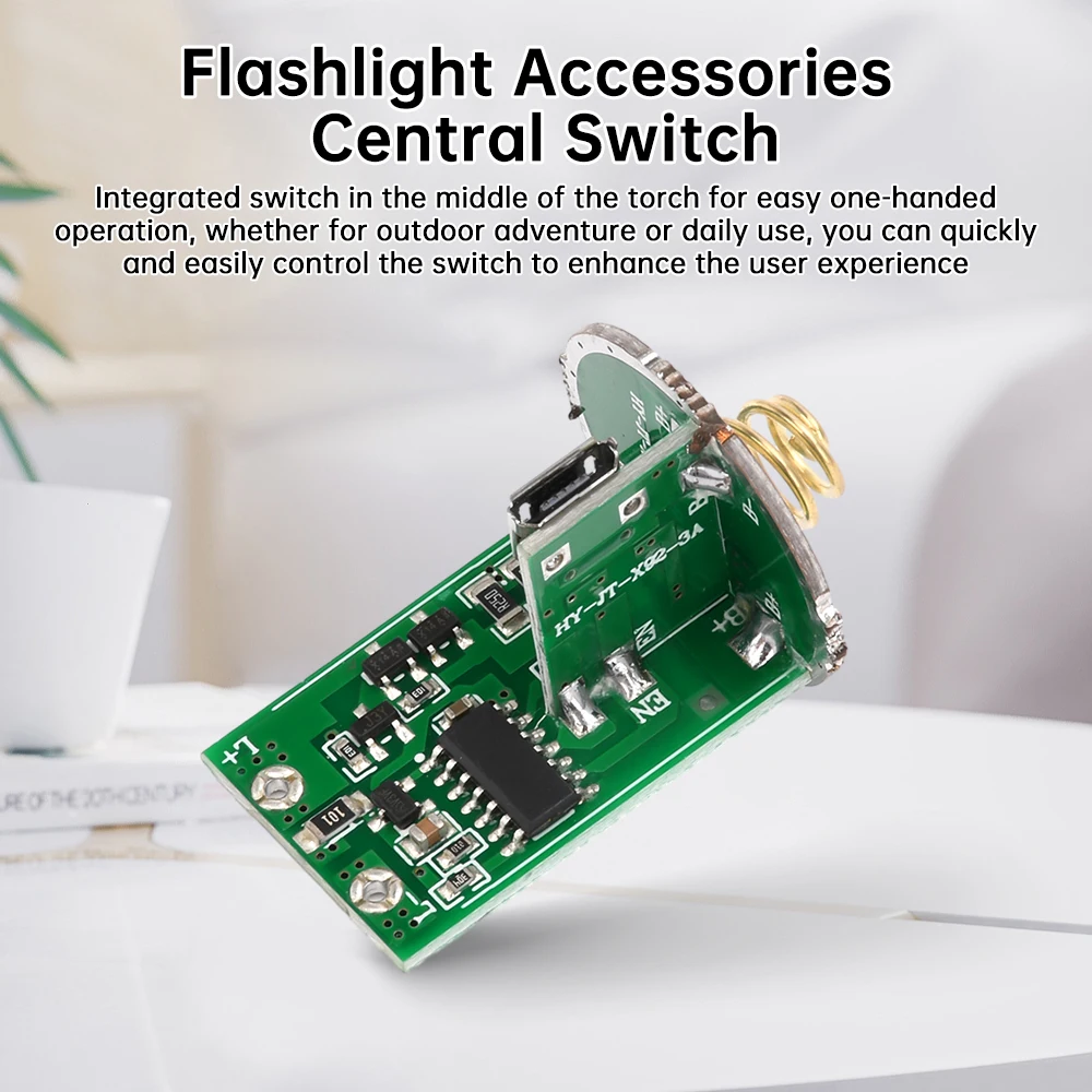 Placa de controlador de litio Dual de 6-8,4 V para dos baterías de 18650 o 26650, accesorios de linterna, interruptor central - imagen 3