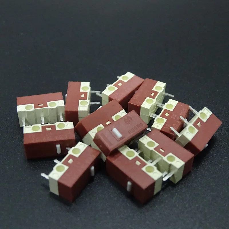 Huano-microinterruptor silencioso transparente de 20m, 50m, 80m, aleación de oro de por vida, carcasa azul, blanco, rosa, azul, puntos, 2 unids/lote por paquete - imagen 4