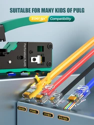 Zoerax Engarzadora RJ45 - Pelacables, prensado CAT5-CAT7, cortador