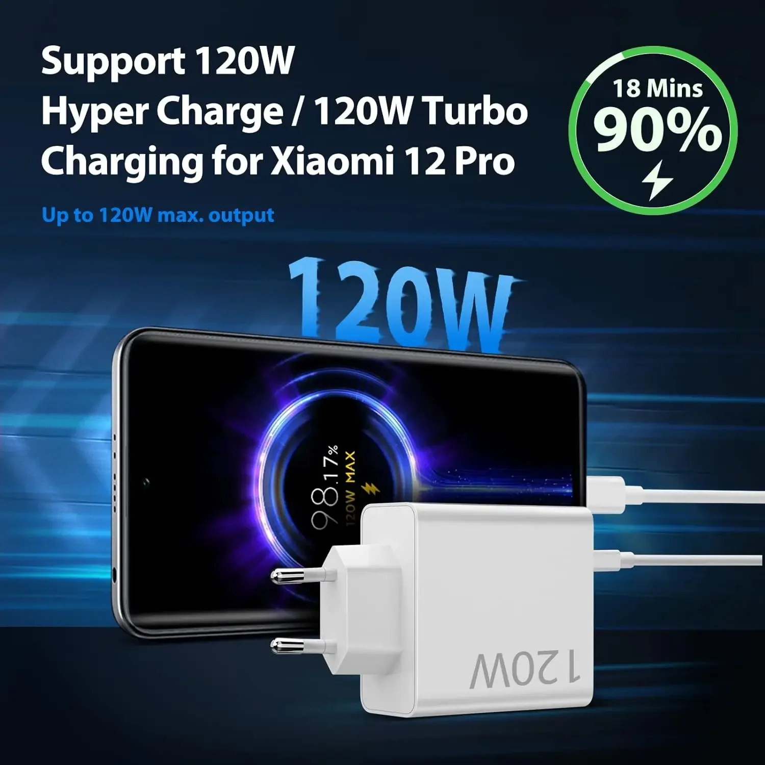 Cargador de pared USB rápido UE 6A 120W para Xiaomi 11 12 13 14 Ultra Redmi Note 10 11T 12 13 POCO F5 X5 Pro tipo C Cable de carga Turbo - imagen 5