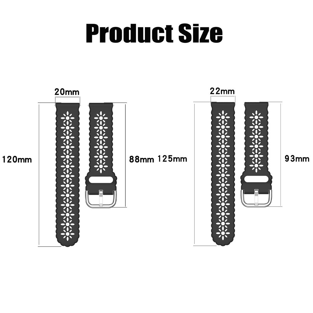 Correa de silicona 2pecs de 20mm y 22mm para Samsung Galaxy Watch 7 6 5 4 44mm 40mm 6 pulseras clásicas para Huawei Watch GT5 4Pro 3 2 Band - imagen 2