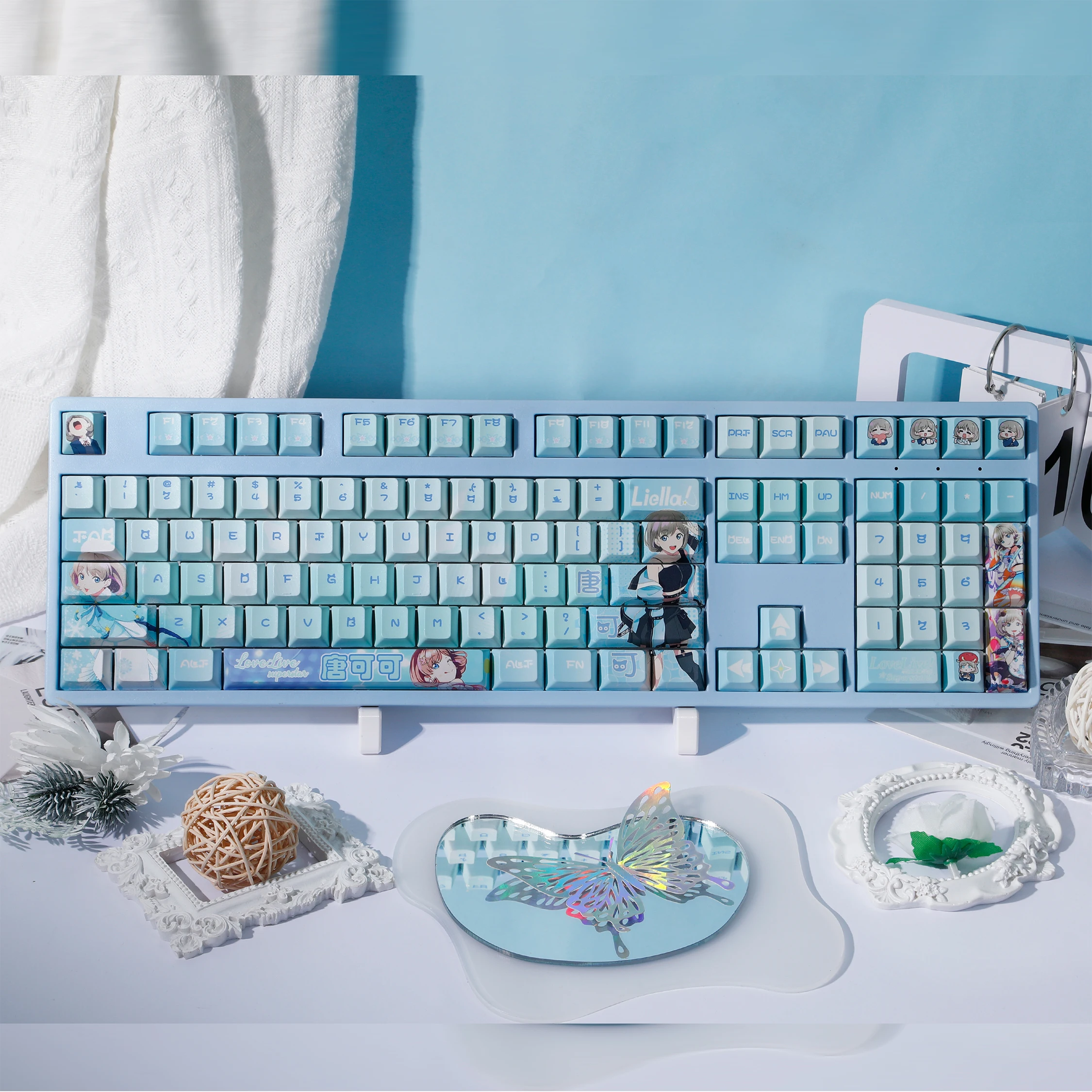 120 teclas Anime Keycaps LoveLive! ¡¡Superestrella!! Teclas Chreey PBT lindas teclas para teclado mecánico Made68 Mad68 Wooting 60 - imagen 2