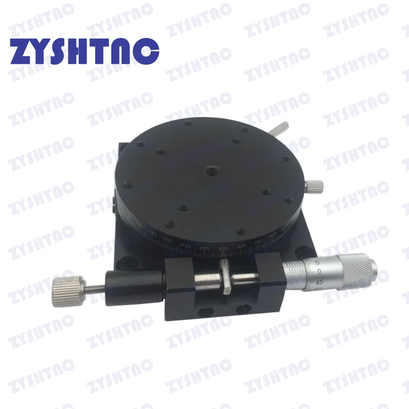 Plataforma de ajuste de ángulo de alta precisión, eje R, 60mm, RS60-L, Manual, 360 grados, micrómetro deslizante giratorio óptico 40/80/90 - imagen 5