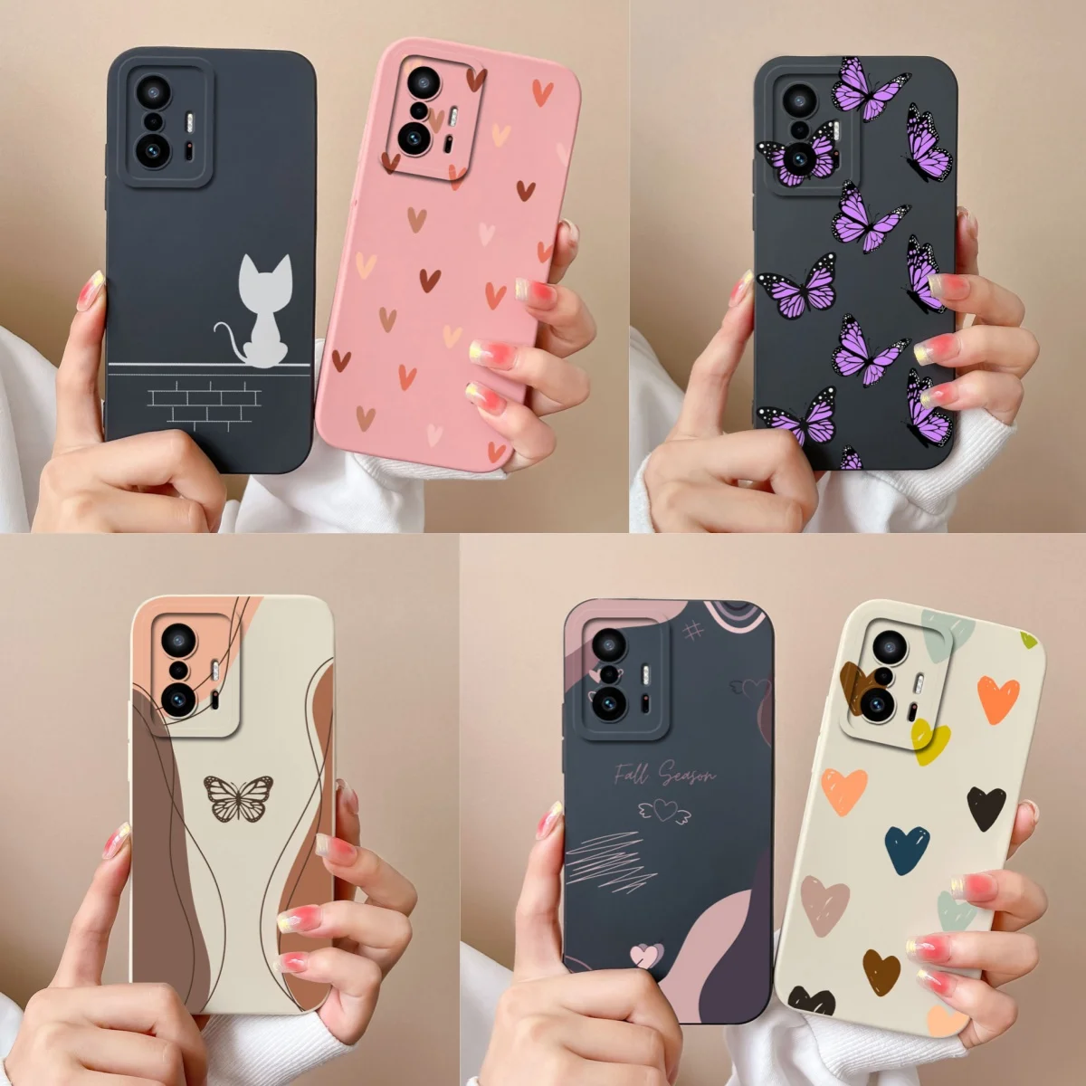 Funda Love Heart para Xiaomi 11T Pro, Funda trasera de silicona líquida suave, Fundas de protección completa para teléfono Xiaomi Mi 11t Pro 11 t Funda