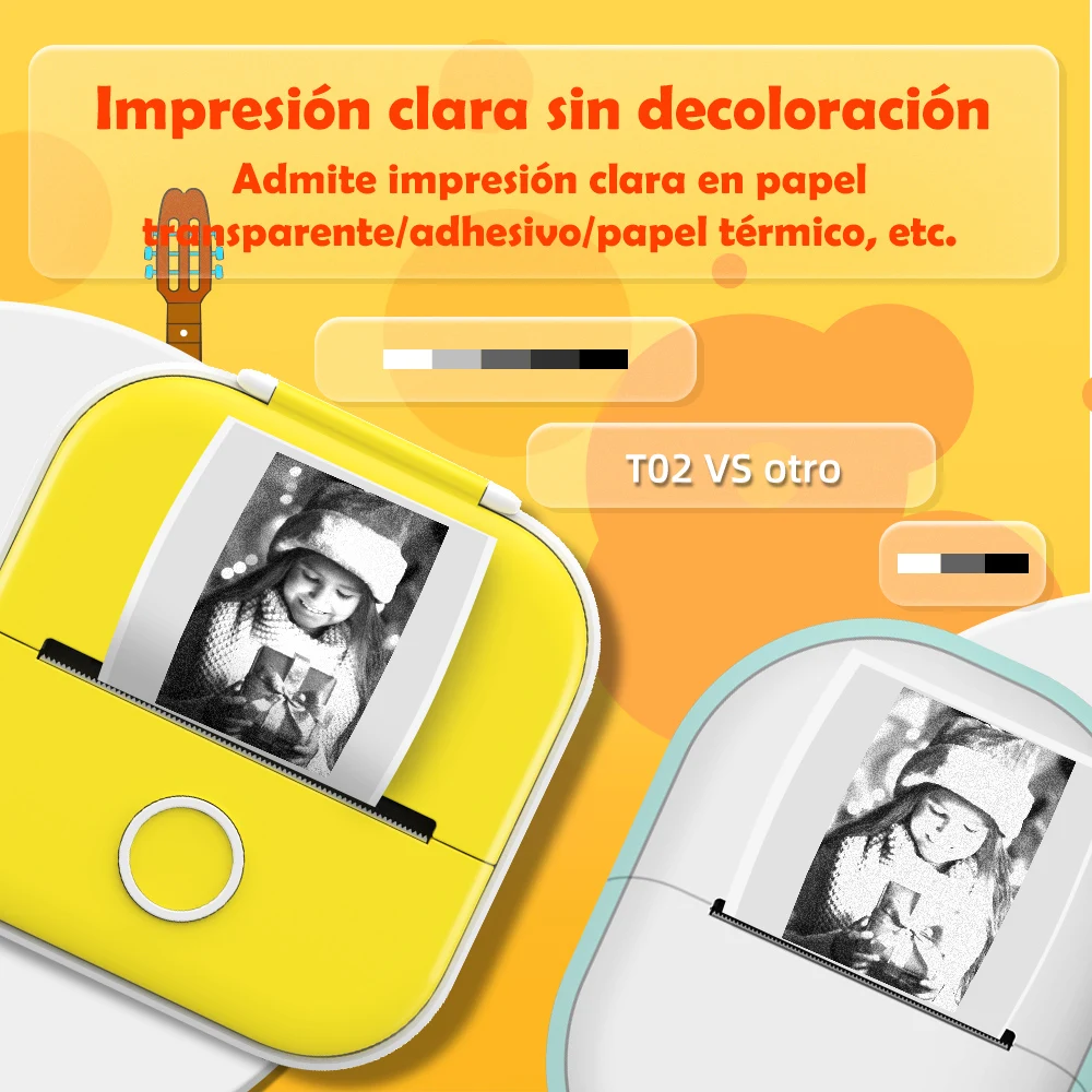 【Droshipping】Phomemo T02 impresora térmica portátil Mini impresora de impresión térmica máquina de etiquetas adhesivas de bolsillo varias etiquetas de papel - imagen 5