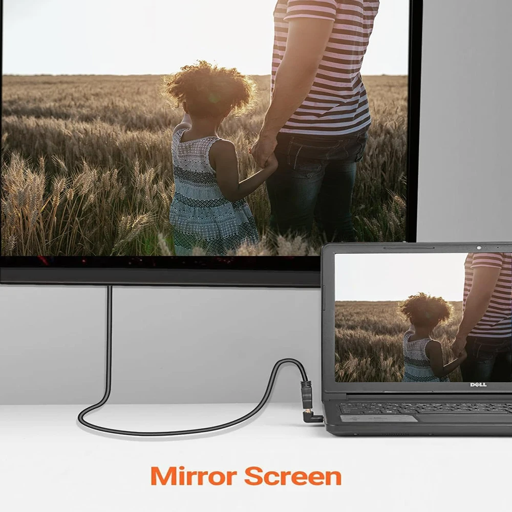 Adaptador macho a hembra compatible con HDMI de 90 grados hacia arriba, conector extensor plano en forma de L para PC, HDTV Fire Stick Chromecast - imagen 2