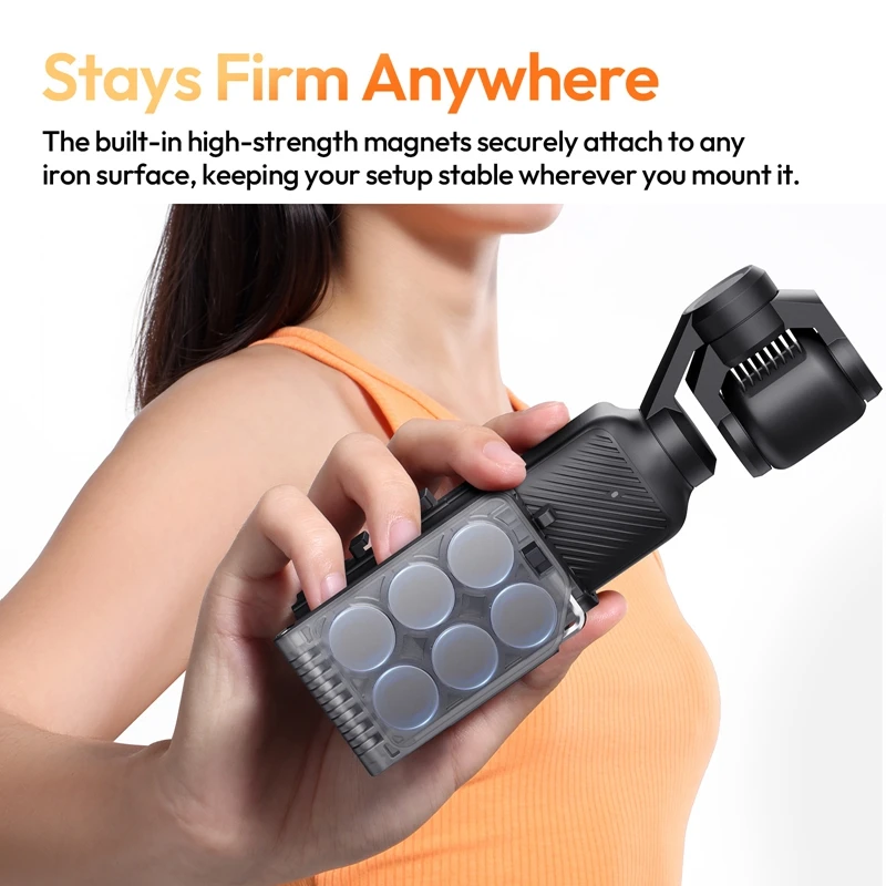 Ulanzi PK15 Pocket 3 Soporte de expansión de montaje magnético para DJI OSMO Pocket 3 Cold Shoe 180 °   Soporte de luz de vídeo ajustable - imagen 3