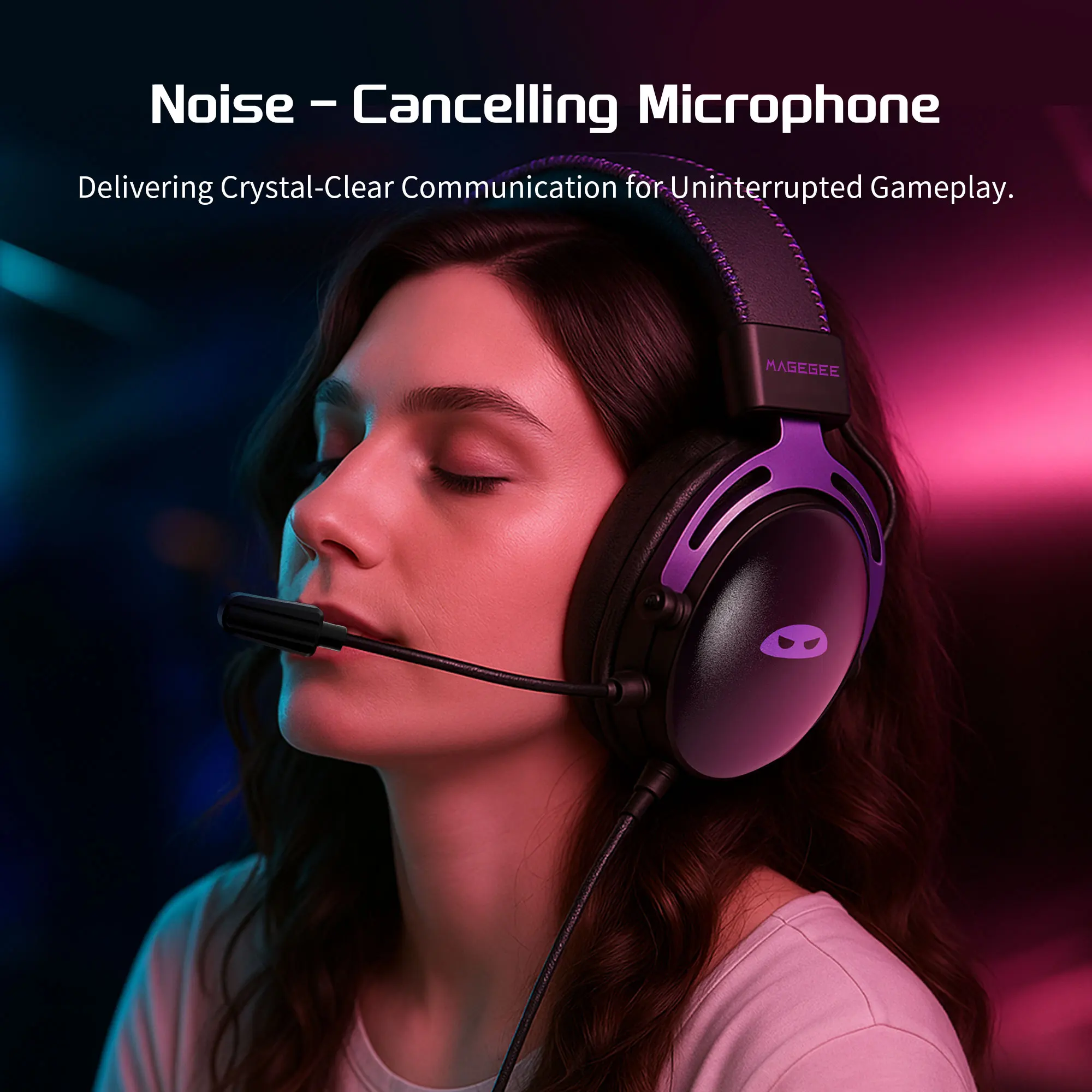 MageGee-auriculares para juegos por cable, cascos sobre la oreja con controlador de 53mm, sonido envolvente, micrófono desmontable para PC, PS4, PS5, Xbox, ajustables - imagen 3