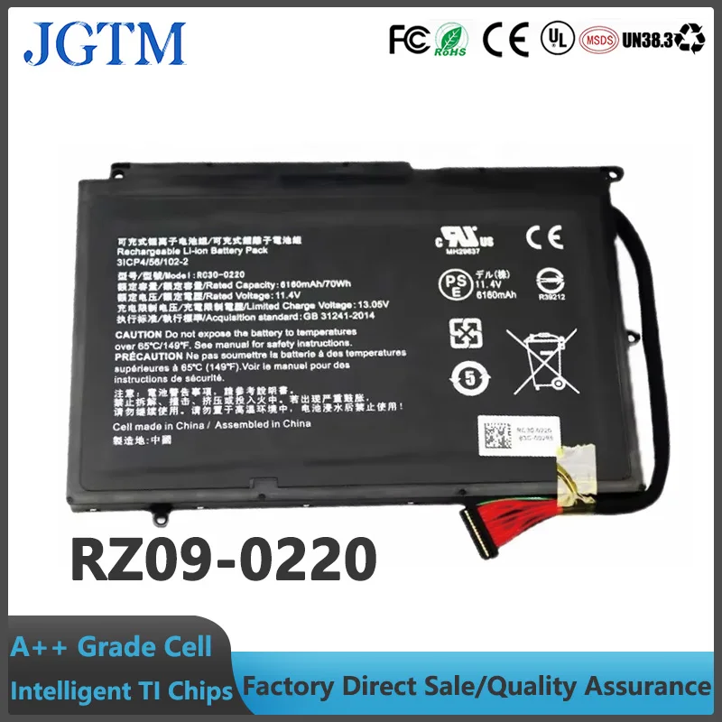 JGTM 11,4 V 75wh RC30-0220 Rz09-0220 batería del ordenador portátil para Razer Blade Pro 17 Gtx 1060 Rtx 2060 Rtx 2070 Rtx 2080 Rz09-02202e75-r3u1 - imagen 2