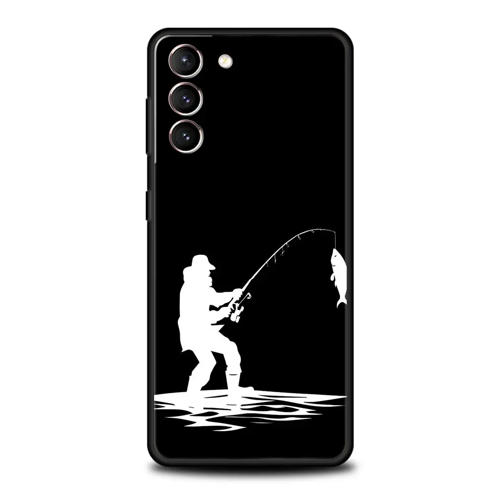 Funda de teléfono con latido del corazón de pesca para Samsung Galaxy S25 Edge S24 S23 S22 S20 Ultra S21 FE 5G S10 Plus, funda suave de TPU - imagen 2