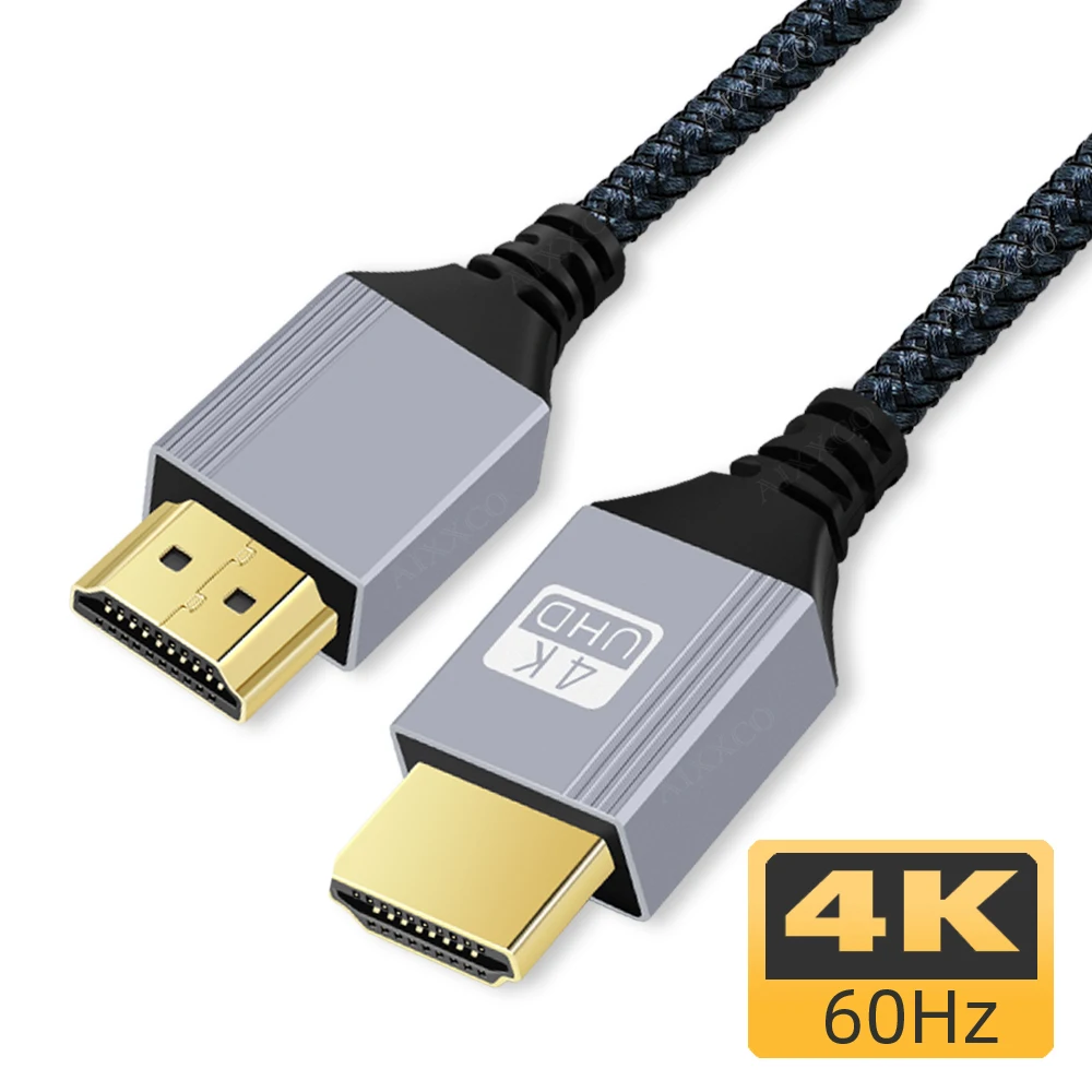 AIXXCO Cable compatible con HDMI 4K 60Hz macho a HDMI compatible con macho para proyector PS3/4 TV Box Cable de Monitor de ordenador portátil