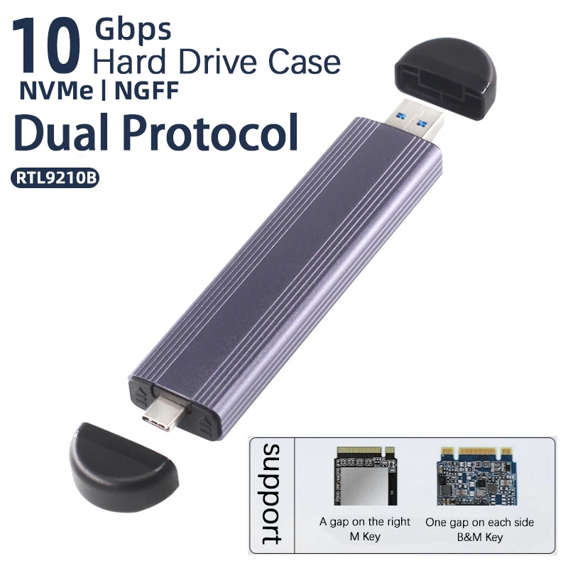 UTHAI-carcasa de disco duro M12, TYPE-C3.1 en línea, interfaz Dual, SSD, protocolo Dual, NGFF, NVME - imagen 5