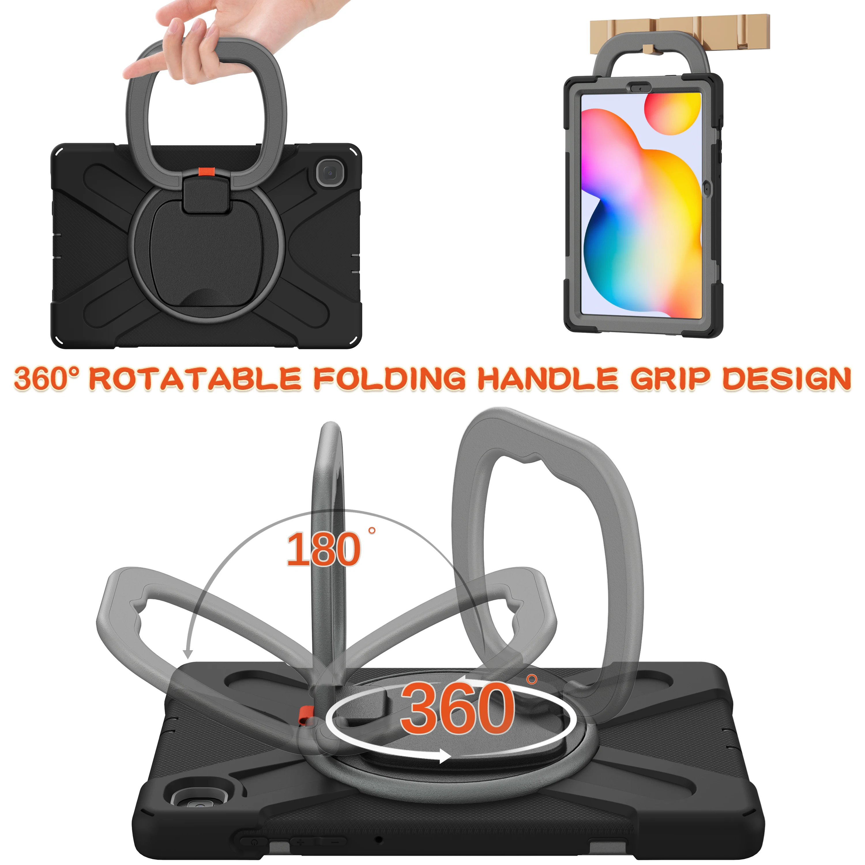 Funda resistente Universal para Samsung Galaxy Tab S6 Lite 10,4 2024 2022 2020 SM-P620 P625 P613 P619 P610 P615 cubierta con soporte giratorio - imagen 4