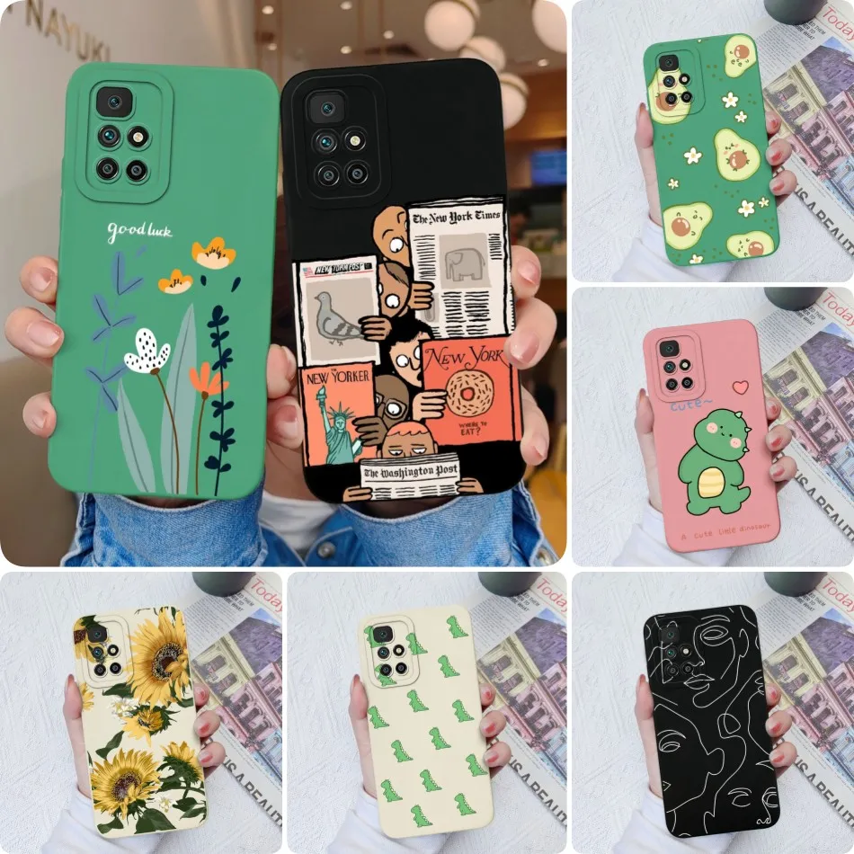 Funda de teléfono para Xiaomi Redmi 10 Power Lovely Bear, cubierta de silicona líquida mejorada, protección completa a prueba de golpes, 4G 5G Capa