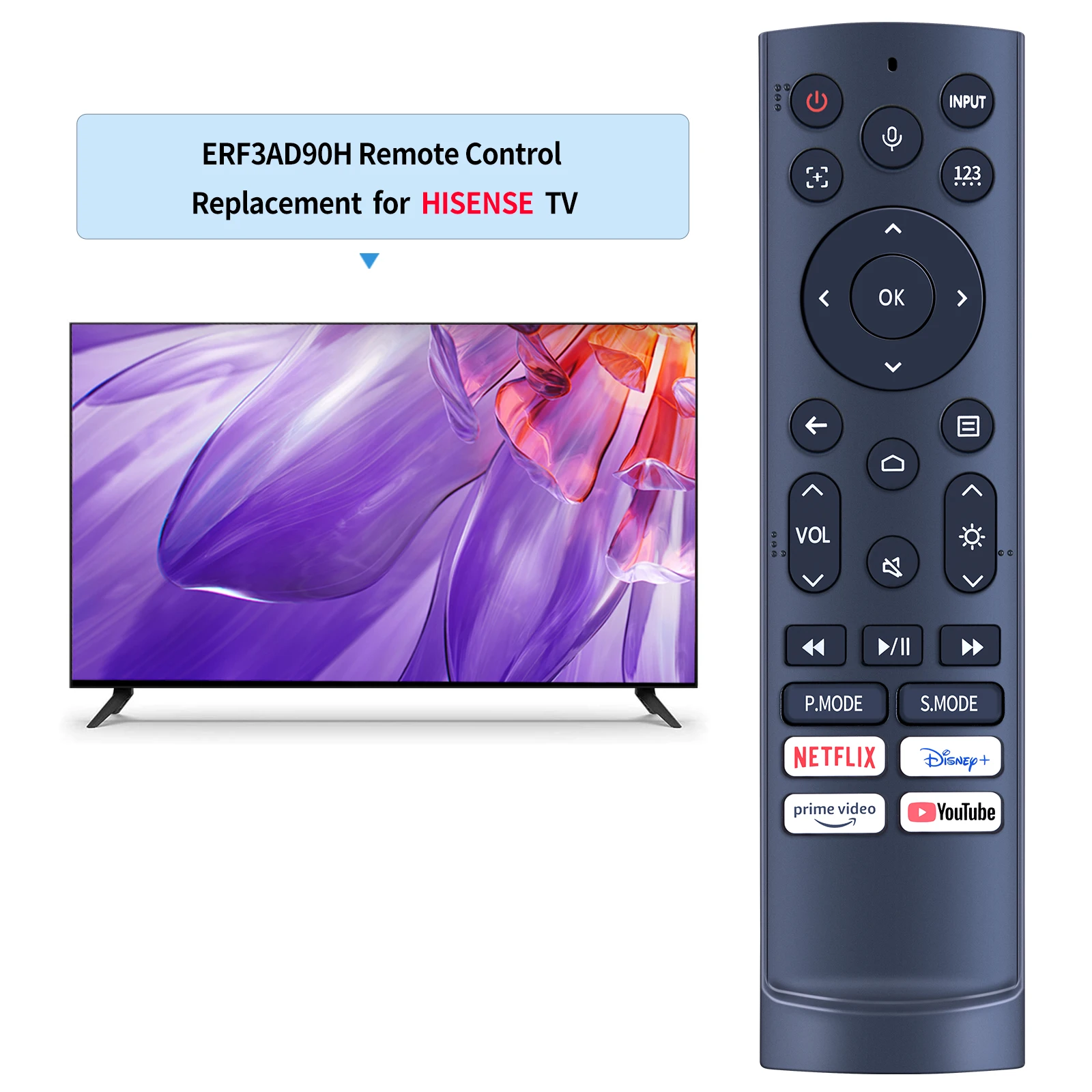 ERF3AD90H Control remoto por voz para Hisense TV C1 DLP Laser UHD 4K Projector, nuevo - imagen 2