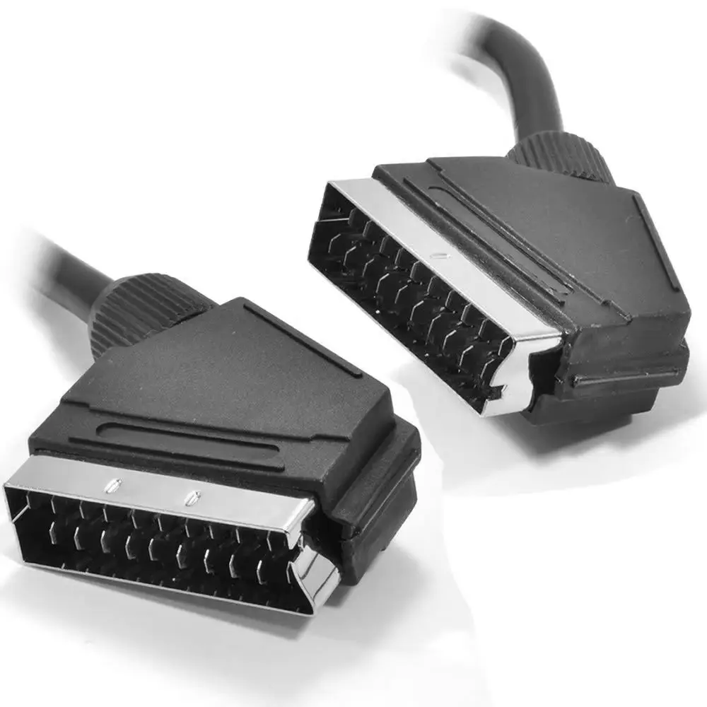 Cable Scart a Scart de 21 pines macho a macho niquelado para TV DVD STB con Cable conector de puerto de consola Scart N64 1,5 m