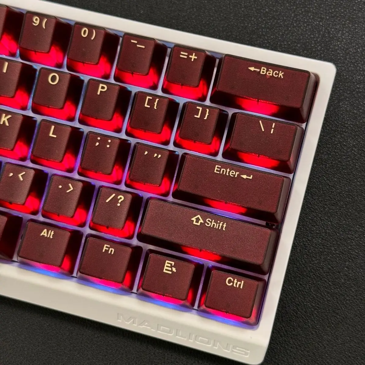 Teclas retroiluminadas RGB translúcidas rojas de 114 teclas, teclas PBT de doble disparo, teclas de pudín transparentes, perfil OEM para teclado de interruptores MX - imagen 4