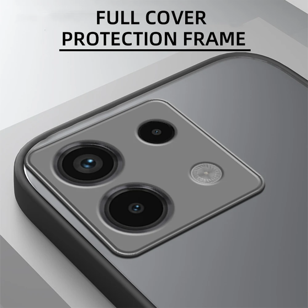 Funda de teléfono a prueba de golpes con sensación de piel para Xiaomi Redmi Note 13 Pro 4G, parachoques suave de TPU, cubierta dura transparente para PC para Redmi Note 12 Turbo - imagen 3