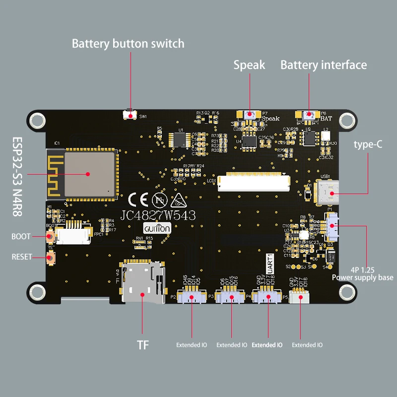 Guition ESP32-S3 8M PSRAM 4M FLASH 4,3 pulgadas IPS 480*272 módulo de pantalla LCD de alta definición con WIFI y Bluetooth - imagen 5