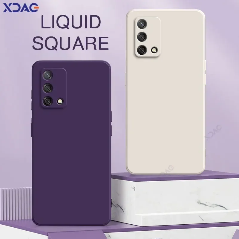 Funda de lujo de doble capa para teléfonos móviles OPPO F19 F19s protección completa de cámara OPPOF19s armadura de silicona líquida cuadrada suave - imagen 2