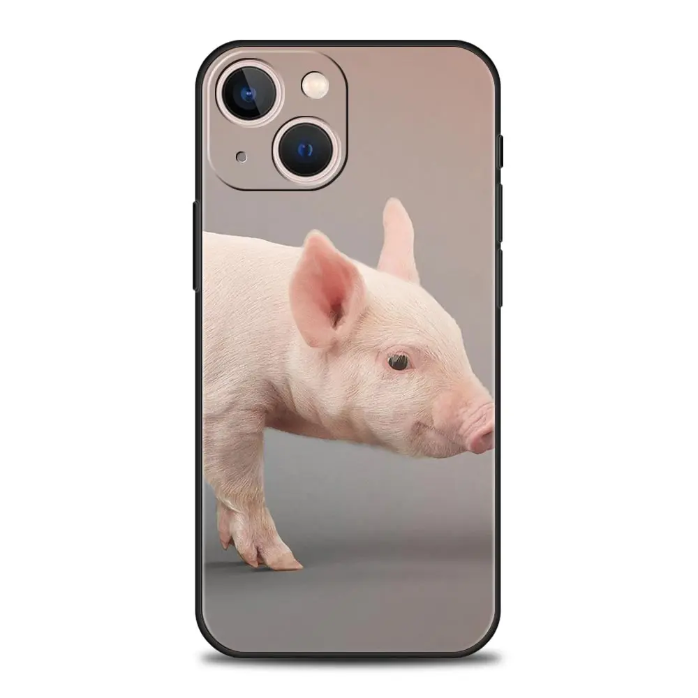 Funda de teléfono con pequeño cerdo rosa para iPhone 16 13 15 14 12 11 Pro MAX XR X SE XS 7 8 Plus, funda suave de TPU - imagen 5