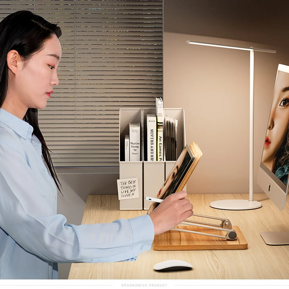 Soporte Tablet Escritorio Ajustable – Plegable Metal y Madera - imagen 3