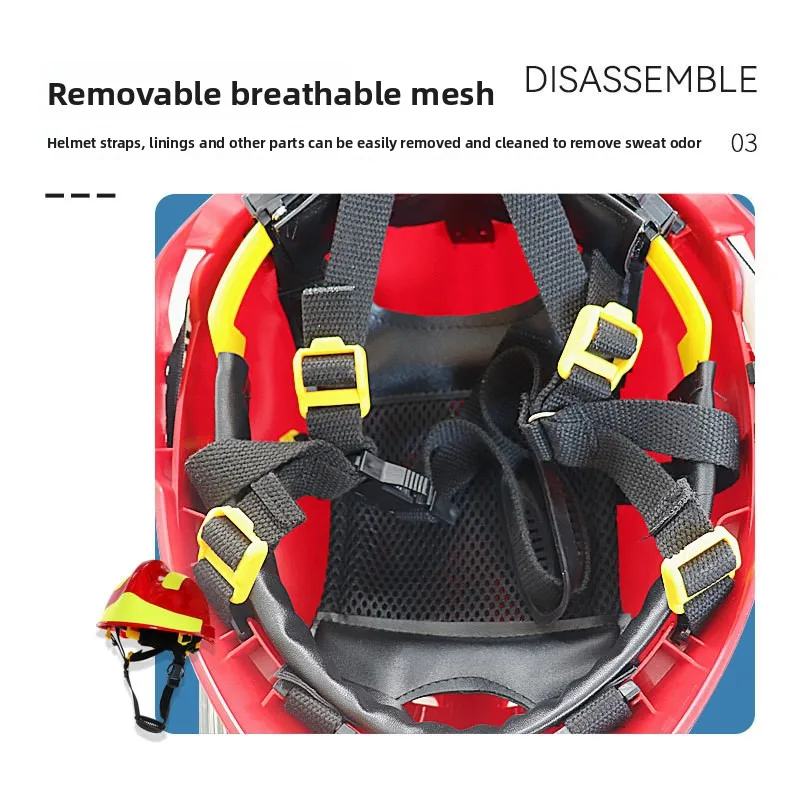 Casco de rescate Fire Rescue F2, gafas, casco de emergencia con tarjeta luminosa que se puede equipar con linterna - imagen 4