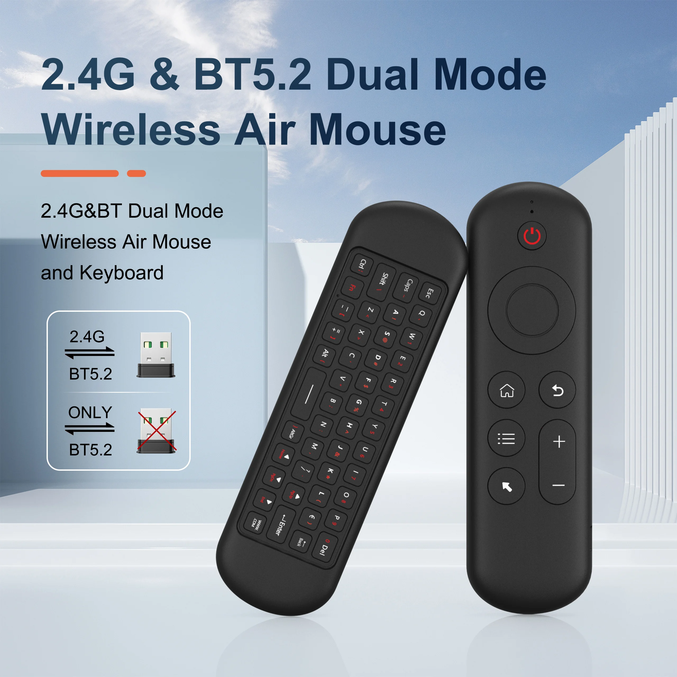 Mini teclado Bluetooth 5,0 2,4G inalámbrico Air Mouse retroiluminación Control remoto por voz para ordenador portátil Android TV Box Smart TV