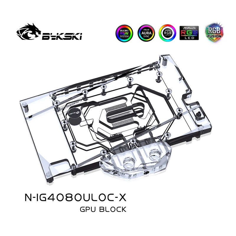 Bykski N-IG4080ULOC-X bloque de agua para tarjeta GPU OC Ultra blanca GeForce RTX 4080 colorida/radiador de refrigeración de cobre sincronización RGB - imagen 4