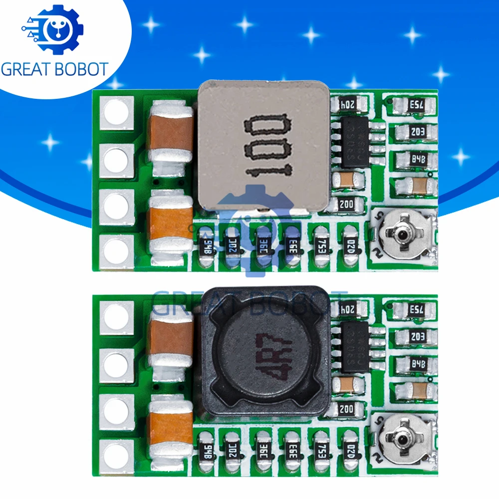 Convertidor reductor de voltaje CC-CC: entrada de 12 - 24 V a salida de 5 V 3 A, voltaje ajustable (1,8 V, 2,5 V, 3,3 V, 5 V, 9 V, 12 V) con 97,5%